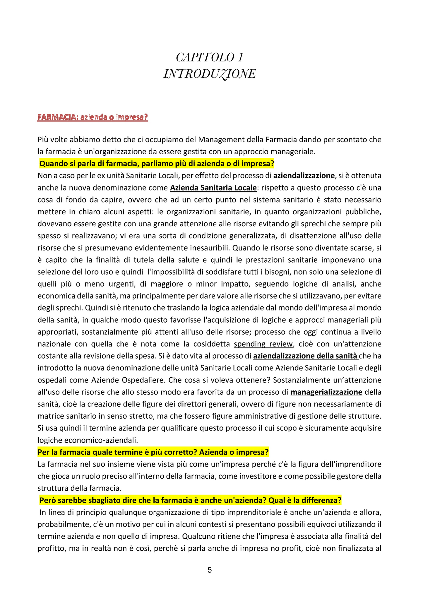 Management della Farmacia