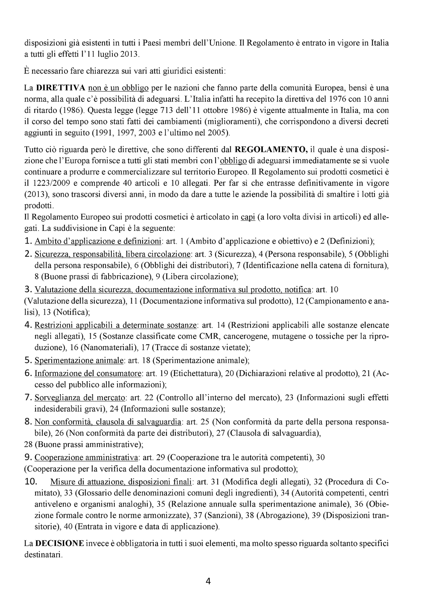 Tecnica e Normatica dei Cosmetici