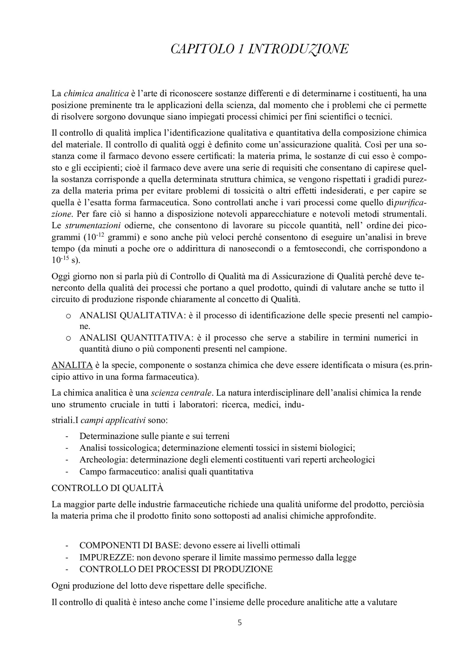 Analisi dei Medicinali
