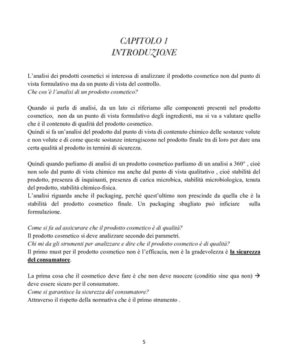 Analisi dei Prodotti Cosmetici